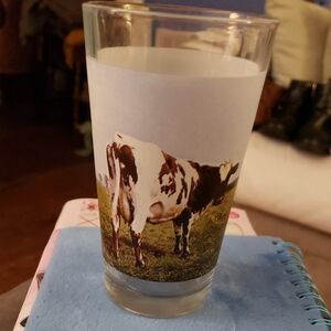 VINTAGE 2005 GLASS FEATURING THE 1970 PINK FLOYD 1970 ALBUM , ATOM HEART MOTHER